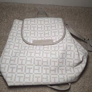Tommy Hilfiger White and Tan Backpack